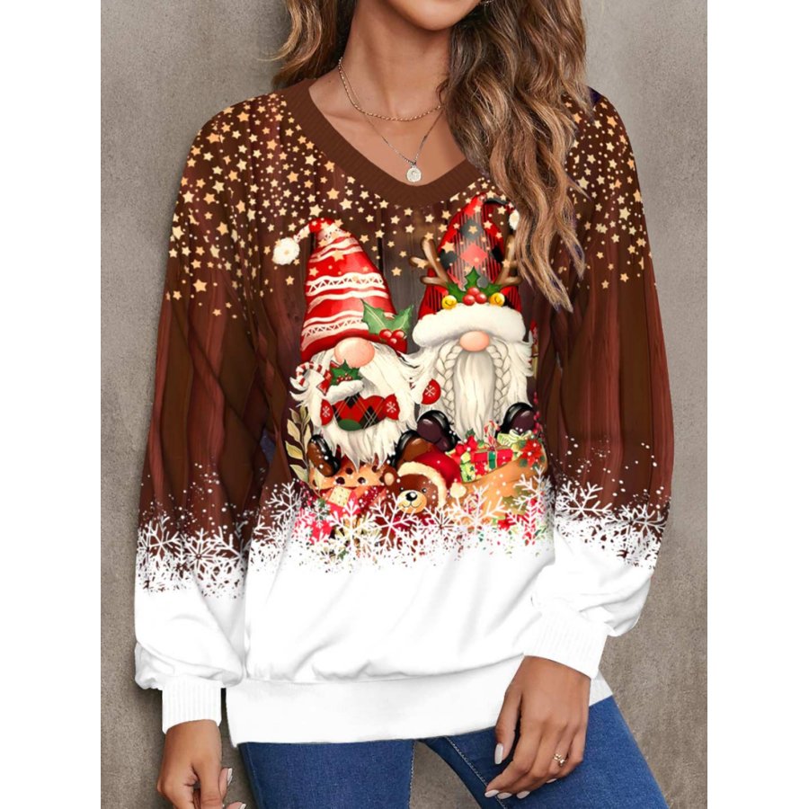 

Damen-Sweatshirt Mit Weihnachtsmann-Motiv Bedruckt Für Weihnachten Feiertage Rundhalsausschnitt Lässig