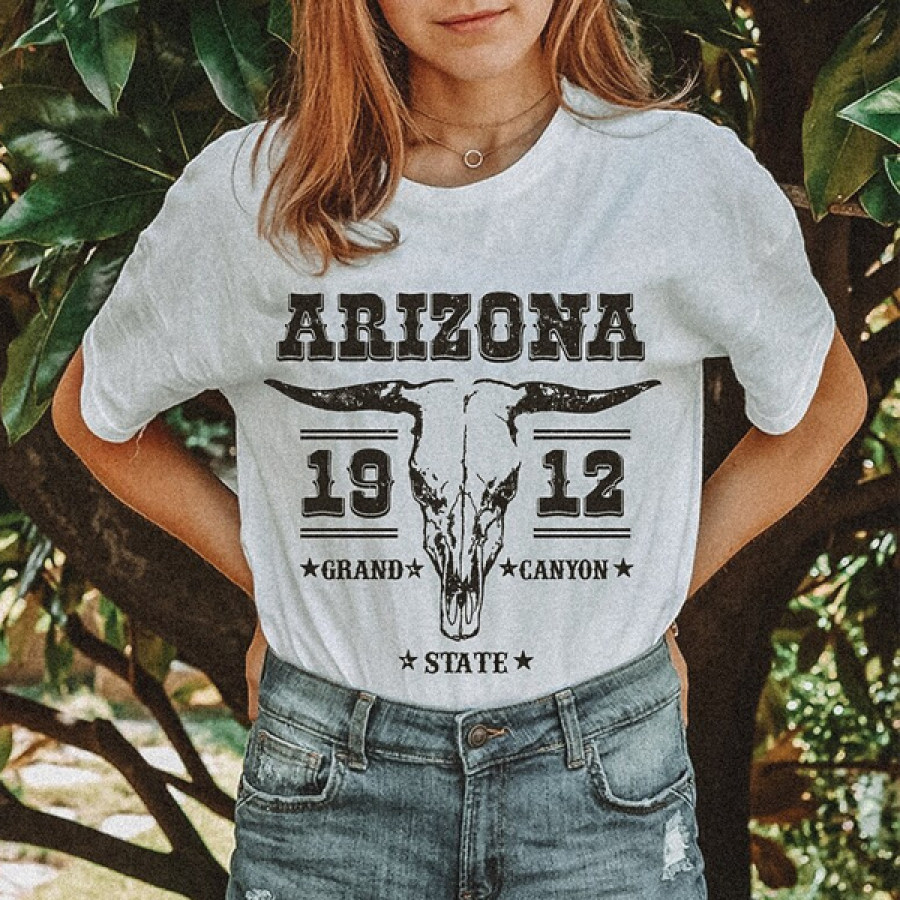Women Vintage Arizona 1912 Grand Canyon Vintage Inspired Graphic Cotton T-shirt
Women Vintage Arizona 1912 Grand Canyon Vintage Inspired Graphic Cotton T-shirt