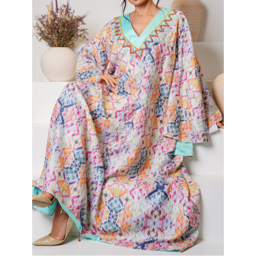 Robe Haute Couture à Imprimé Graphique