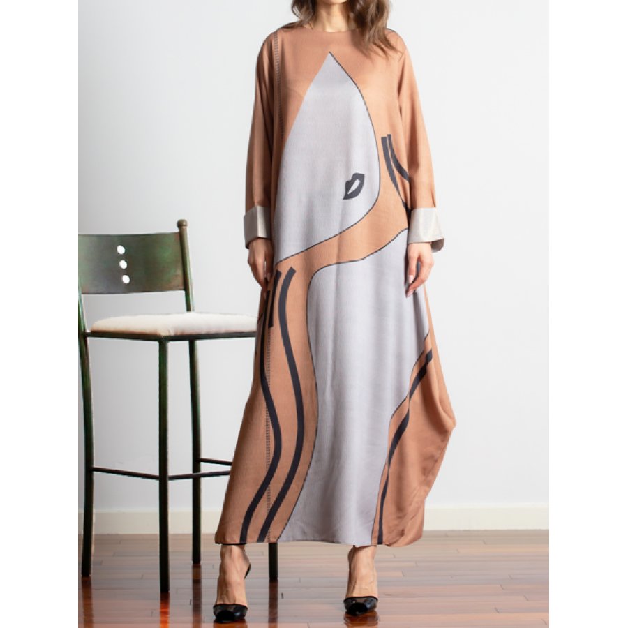 Robe Haute Couture à Imprimé Graphique