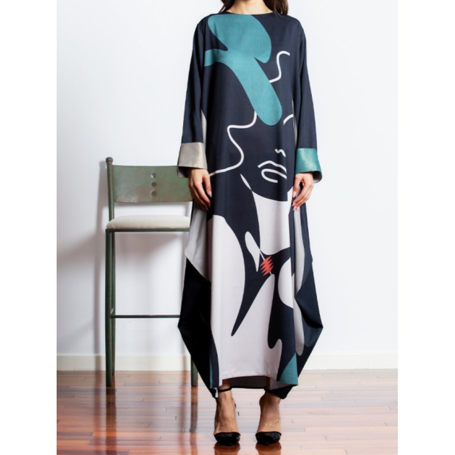 Robe Haute Couture à Imprimé Graphique