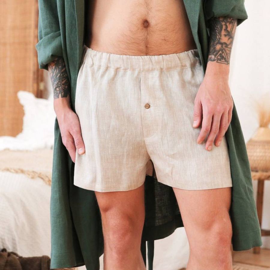 Home Holiday Simple Linen Shorts