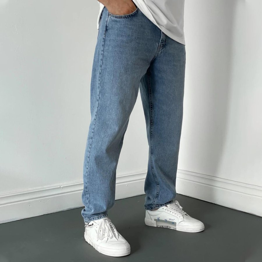 

Vintage Gerade Jeans Mit Weitem Bein