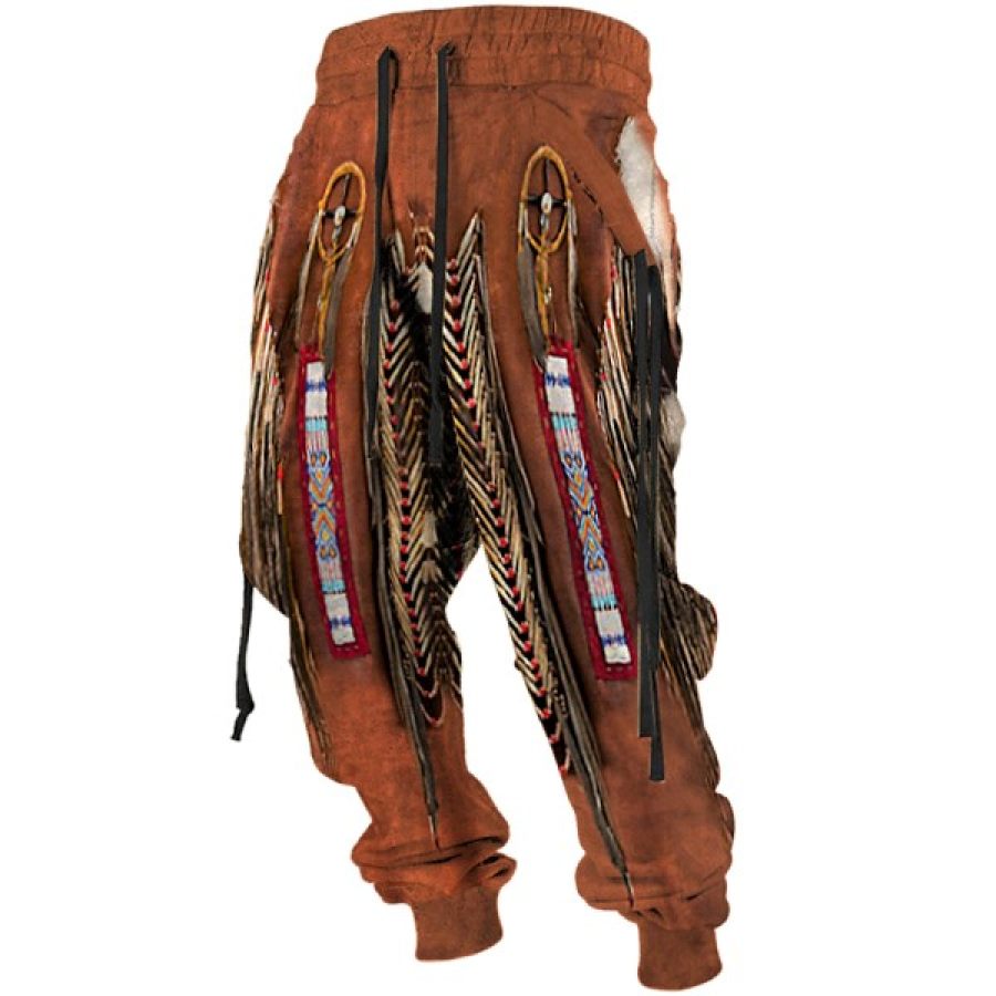Men's Outdoor Tribal Aboriginal Element Printed Sweatpants
