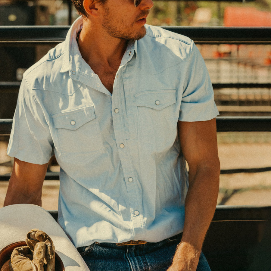 

Мужская рубашка на пуговицах в стиле вестерн-ранчо для свадьбы и праздника