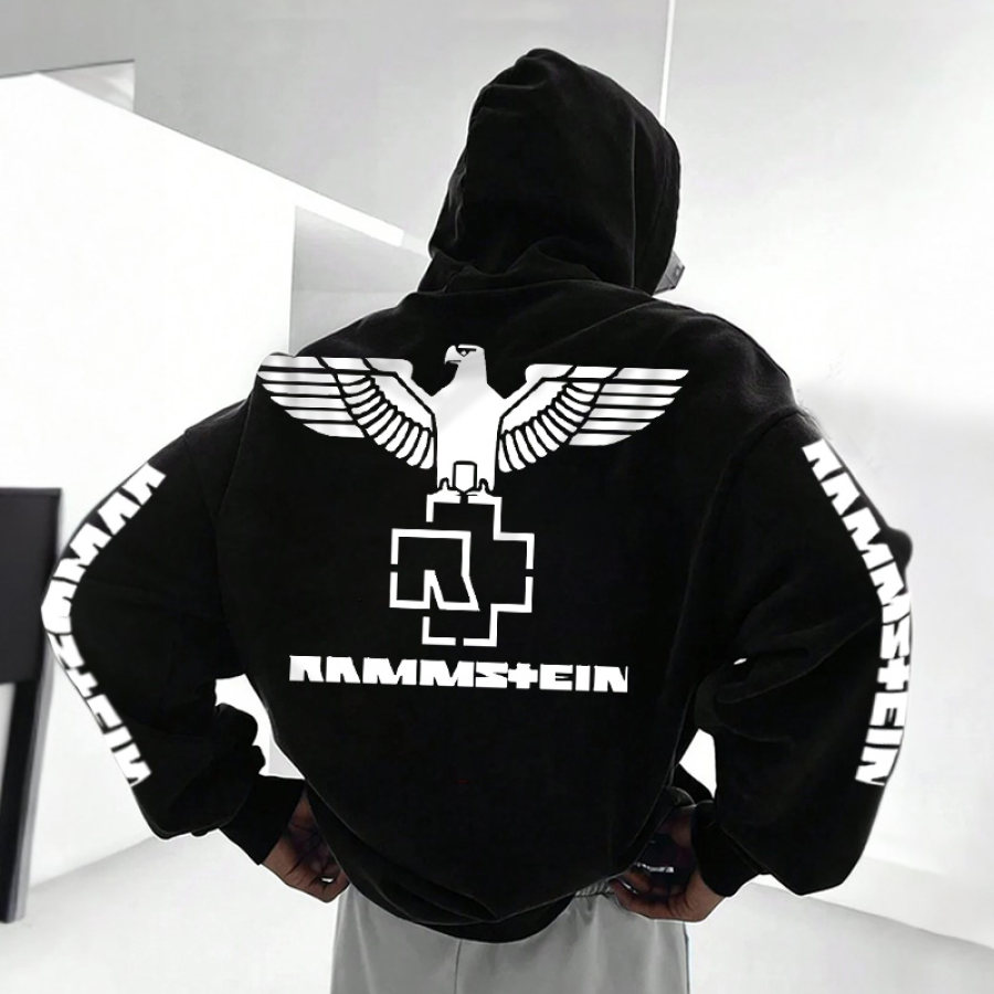 

Sudadera Con Capucha Informal Extragrande Y Holgada De Rammstein Rock Band Para Hombre