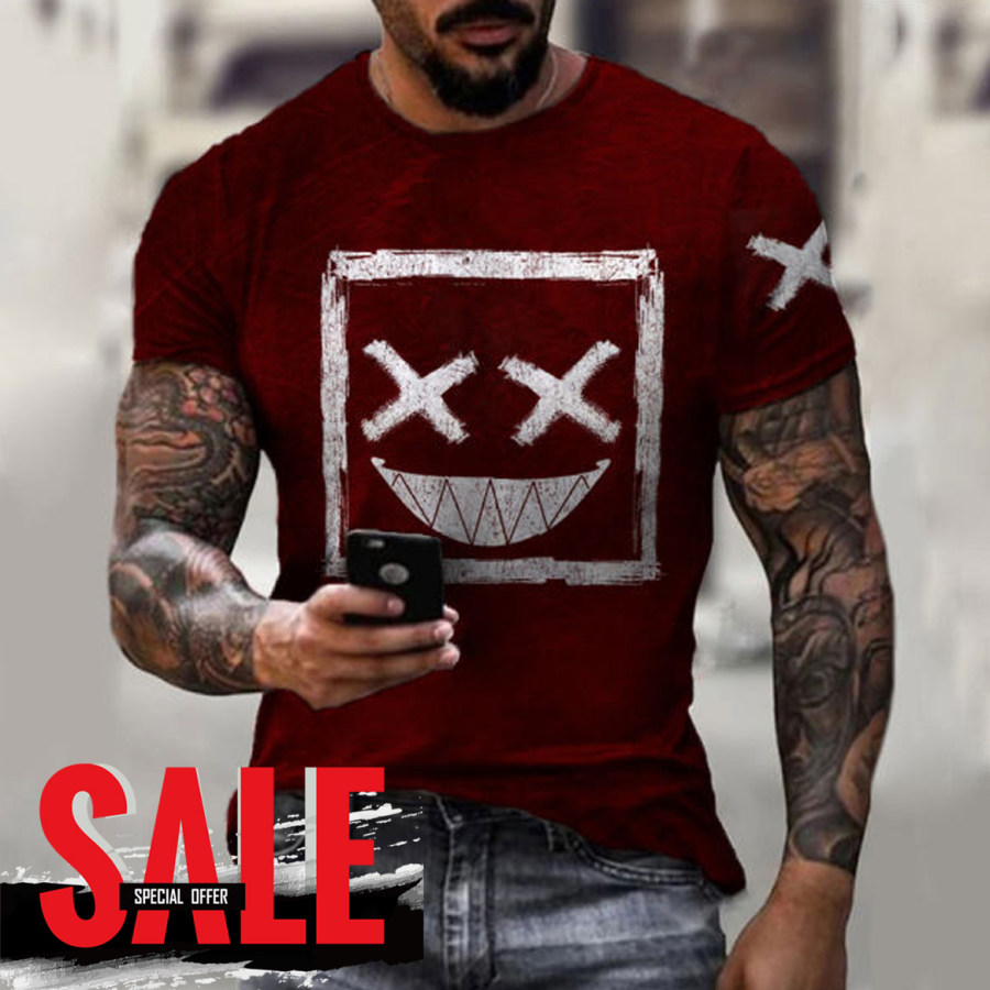 Men's smile casual T-shirt