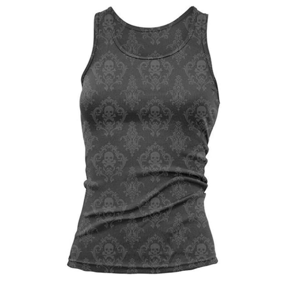 Women's skull print casual vest
