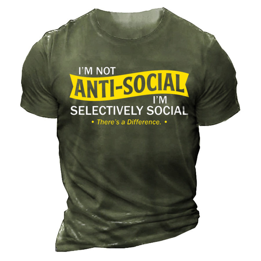 I'm Not Anti-social Men's Short Sleeve T-Shirt