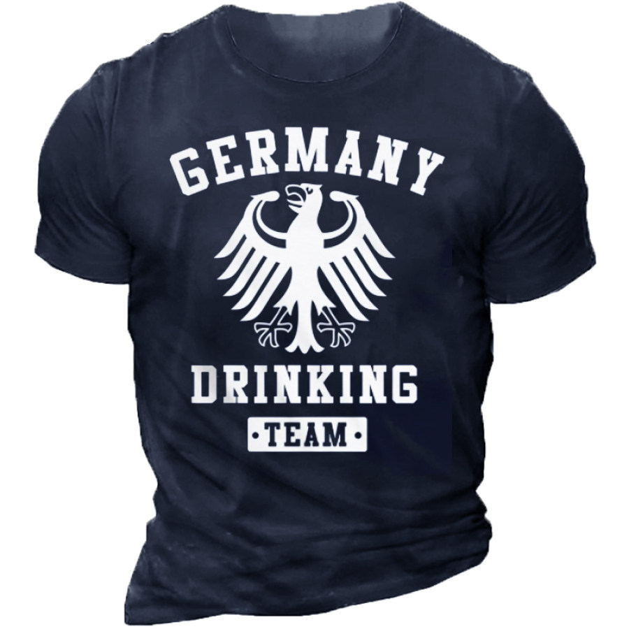 Germany Drinking Beer Team Men's Printed T-Shirt