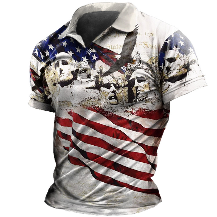 American Allover Patriotic Men's Polo Shirt