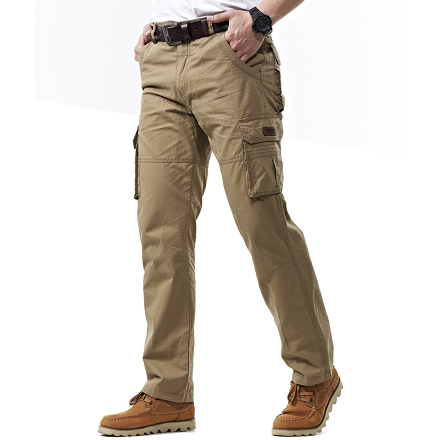 Men's Vintage Multi-Pocket Thick Cotton Cargo Pants