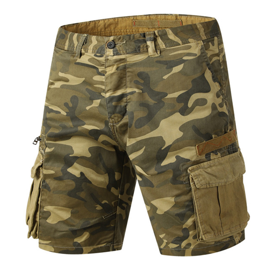 

Men's Vintage Camouflage Multi-Pocket Cargo Shorts