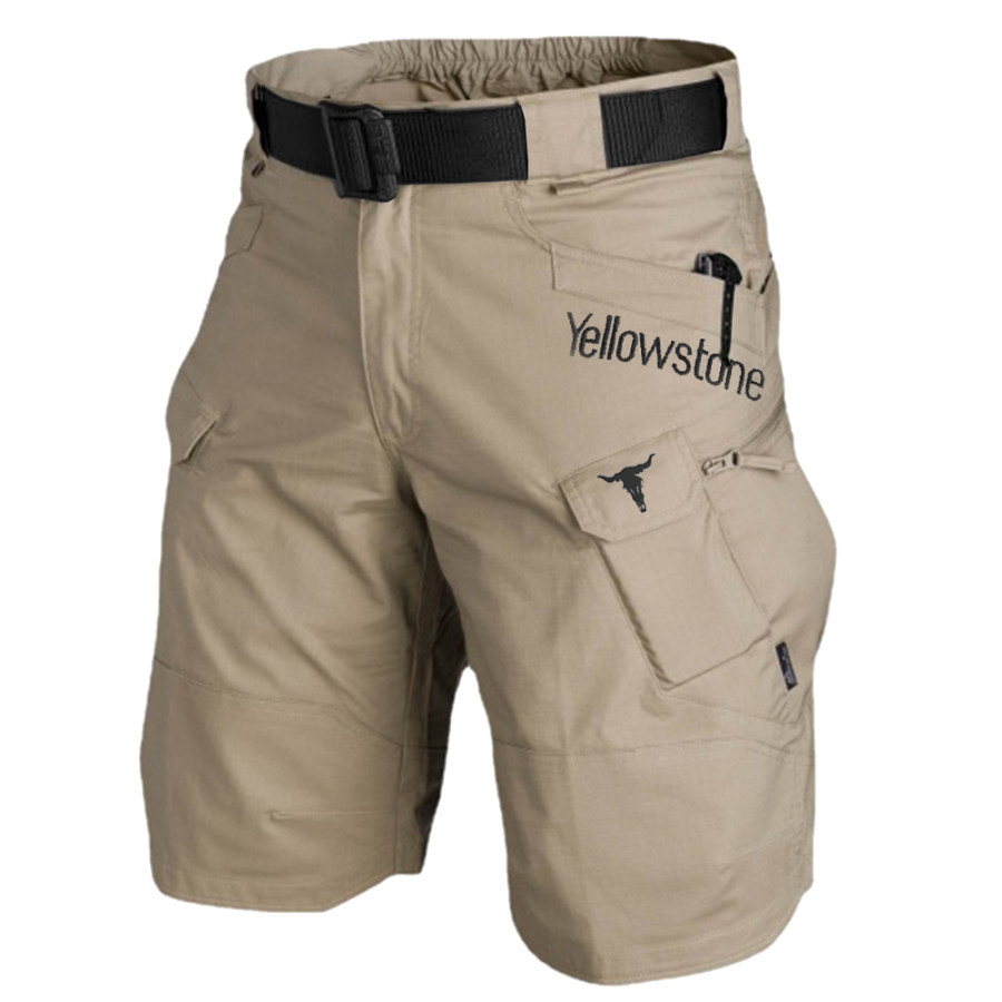 

Men's Vintage Yellowstone Tactical Multi Function Pocket Shorts