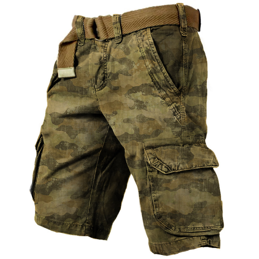 

Men's Outdoor Distressed Camouflage Tactical Shorts