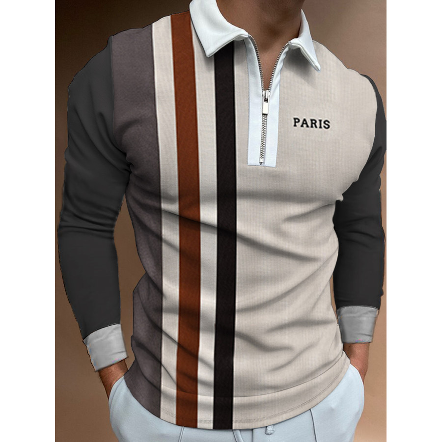 Men's Casual Style Summer Daily Stitching Zipper Design Polo Collar Long-sleeved Polo Shirt
Men's Casual Style Summer Daily Stitching Zipper Design Polo Collar Long-sleeved Polo Shirt