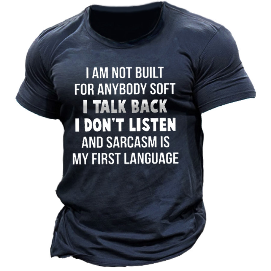 Men's I Talk Back I Don't Listen Print Cotton T-Shirt