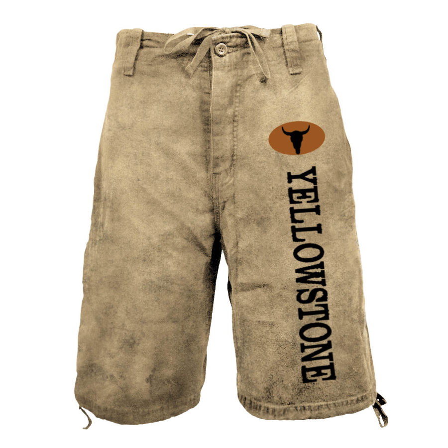 Men's Cargo Shorts Vintage Western Yellowstone Print Pocket Color Contrast Outdoor Shorts Khaki
Men's Cargo Shorts Vintage Western Yellowstone Print Pocket Color Contrast Outdoor Shorts Khaki