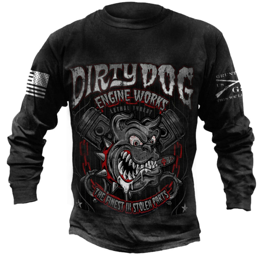 Mens outdoor printed breathable long-sleeved T-shirt
