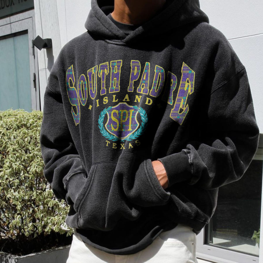 Retro South Padre Arch Print Hoodie