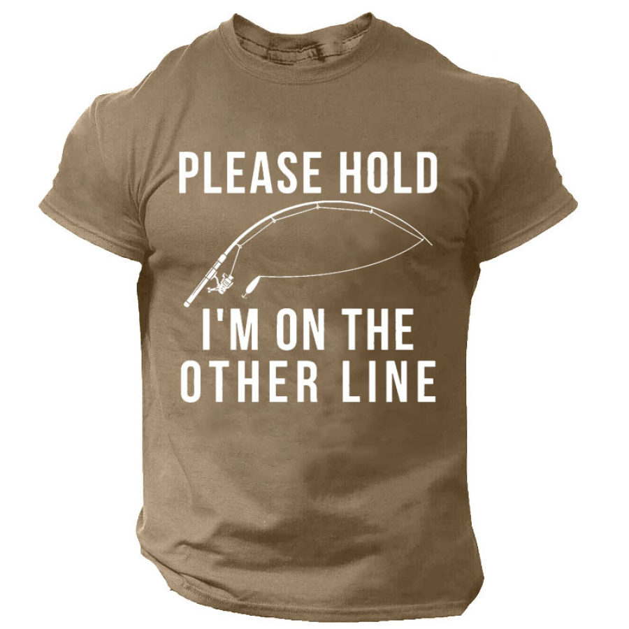 

Please Hold I'm On The Other Line Men's Cotton Short Sleeve Crew Neck T-Shirt