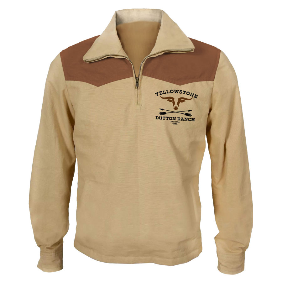 Men's Sweatshirt Cargo Quarter Zip Stand Collar Vintage Yellowstone Colorblock Long Sleeves Daily Tops
Men's Sweatshirt Cargo Quarter Zip Stand Collar Vintage Yellowstone Colorblock Long Sleeves Daily Tops