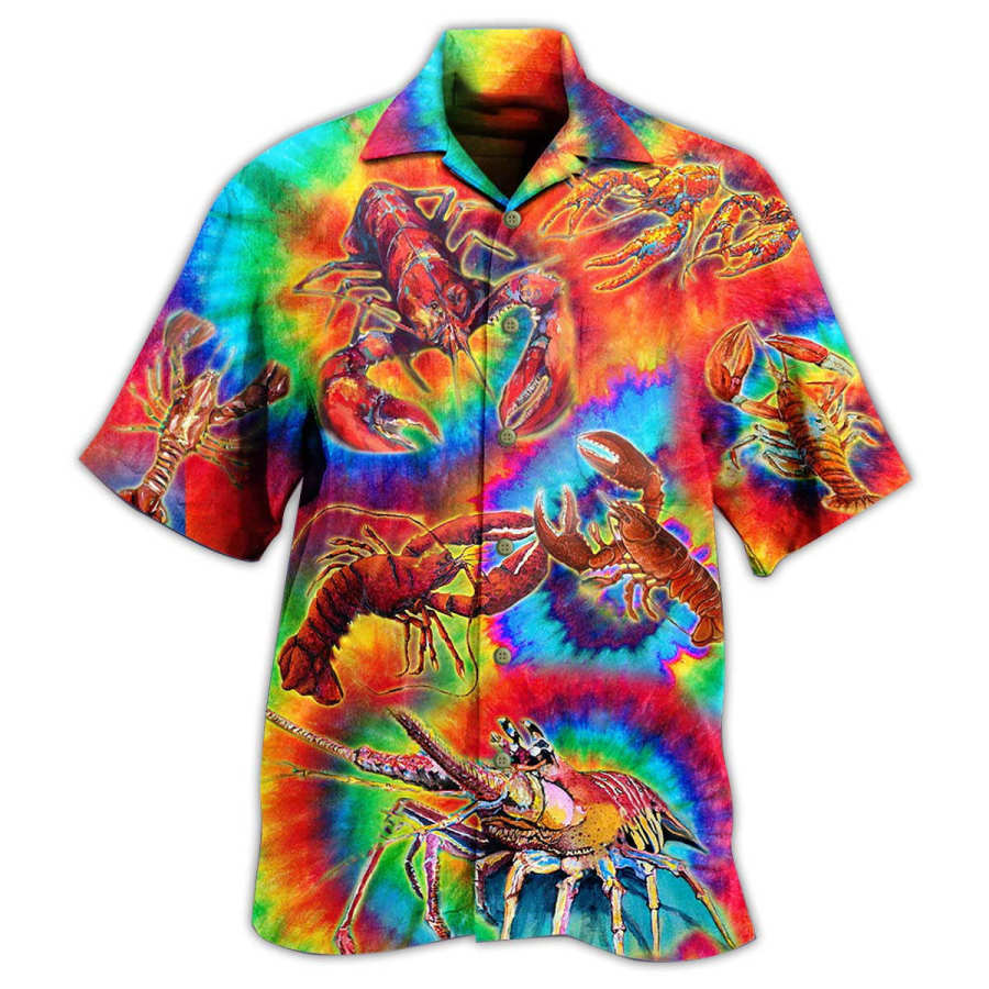 Men's Lobster Short Sleeve Beach Shirt