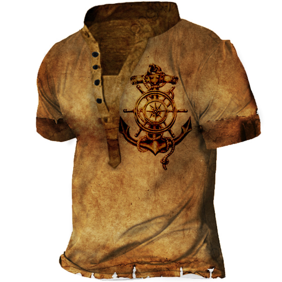 Men's Anchor Henley Short Sleeve T-Shirt