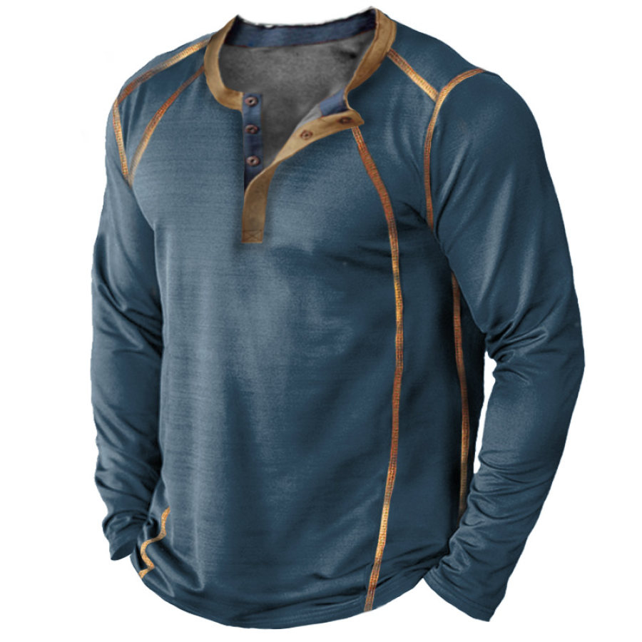 Men's Outdoor Tactical Henley Long Sleeve T-Shirt