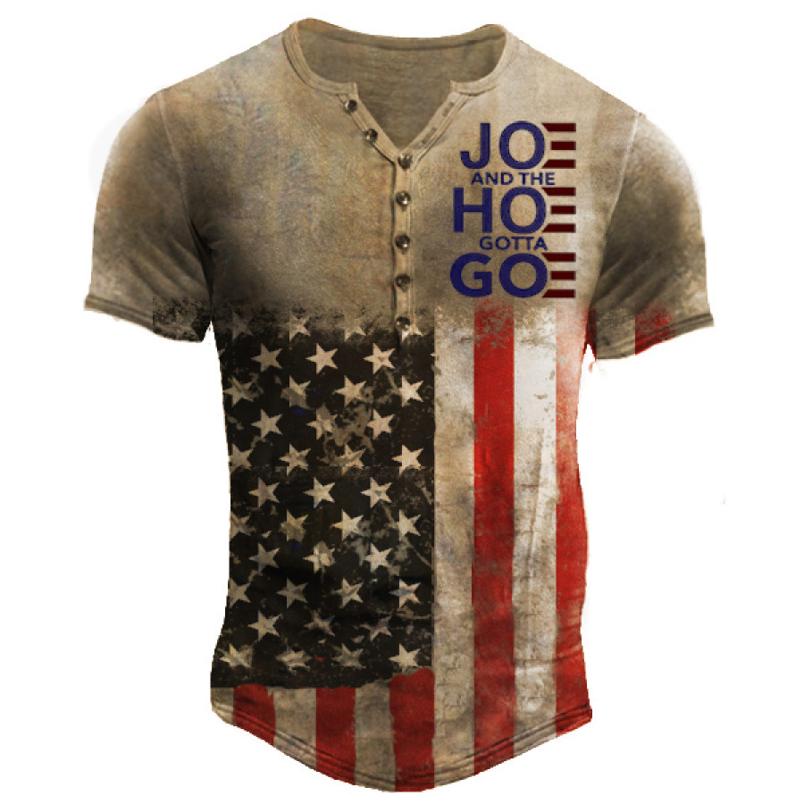Men's Outdoor Joe And The Hoe Gotta Go Black Henley Tactics T-Shirt