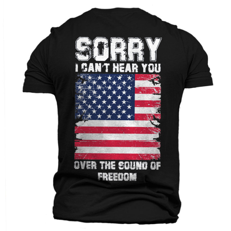 Sorry I Cant Hear You Men's Cotton Short Sleeve T-Shirt