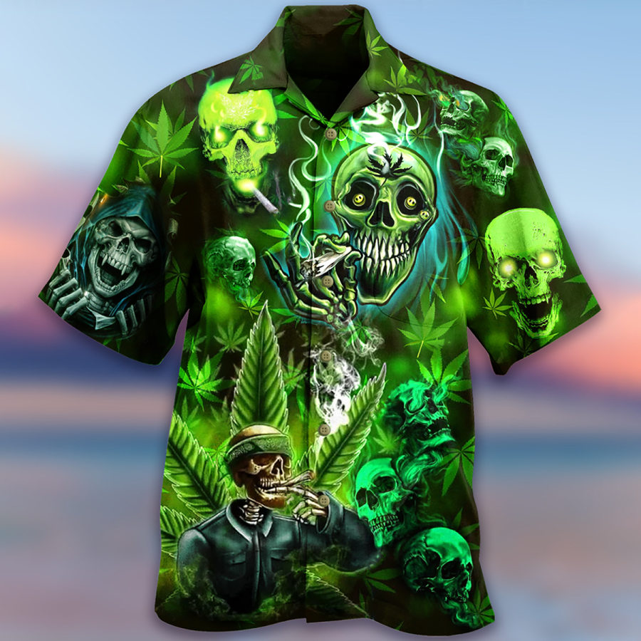 Men's Skull Beach Short Sleeve Shirt Shorts