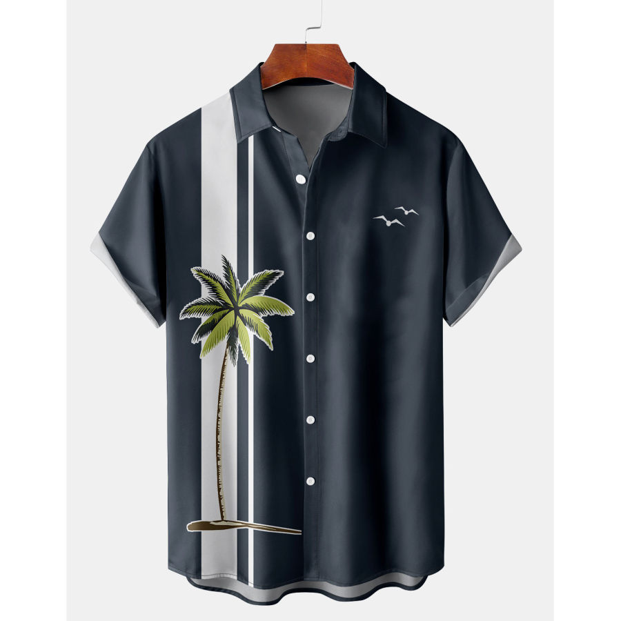 Men's Coconut Seagull Short Sleeve Beach Shirt