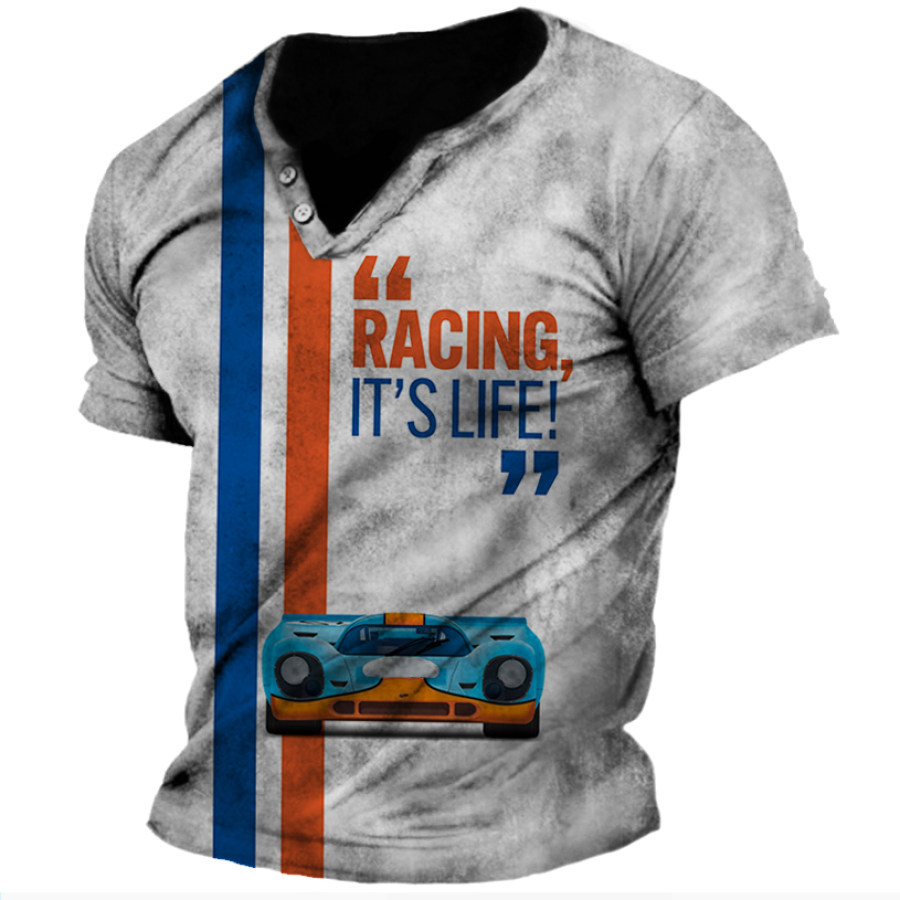 Men's Outdoor Racing Is Life Print T-Shirt