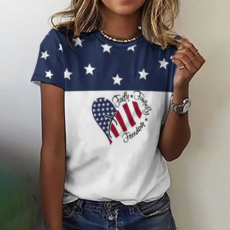 Women's American Flag Short Sleeve T-Shirt