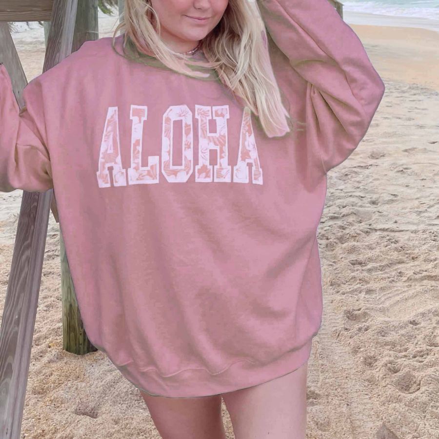 Women's Aloha Print Casual Sweatshirt