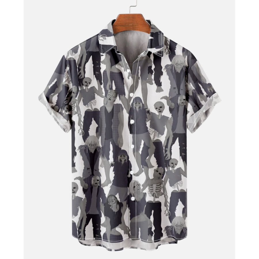 Men's Halloween Beach Short Sleeve Shirt