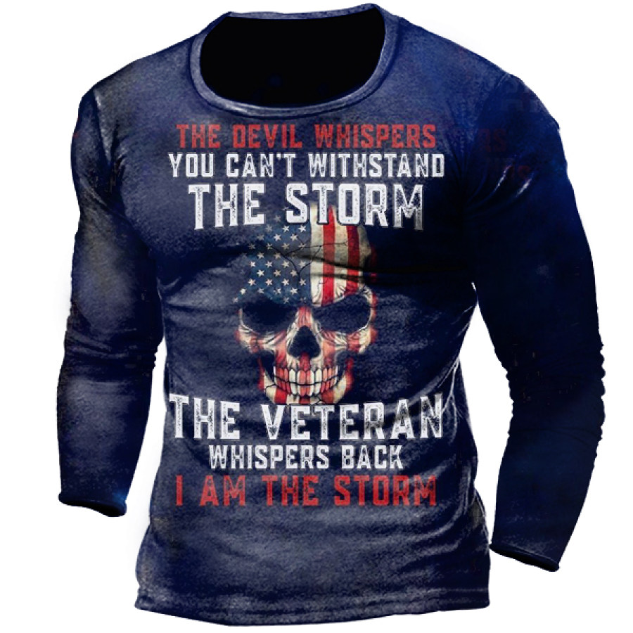 Skull American Flag Veteran The Devil Whispers You Can'T Withstand The Storm Men Tee
Skull American Flag Veteran The Devil Whispers You Can'T Withstand The Storm Men Tee