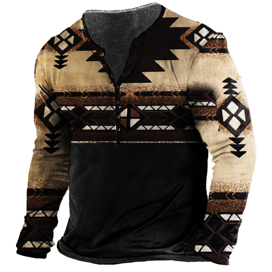 Men's Retro Ethnic Totem Print T-Shirt