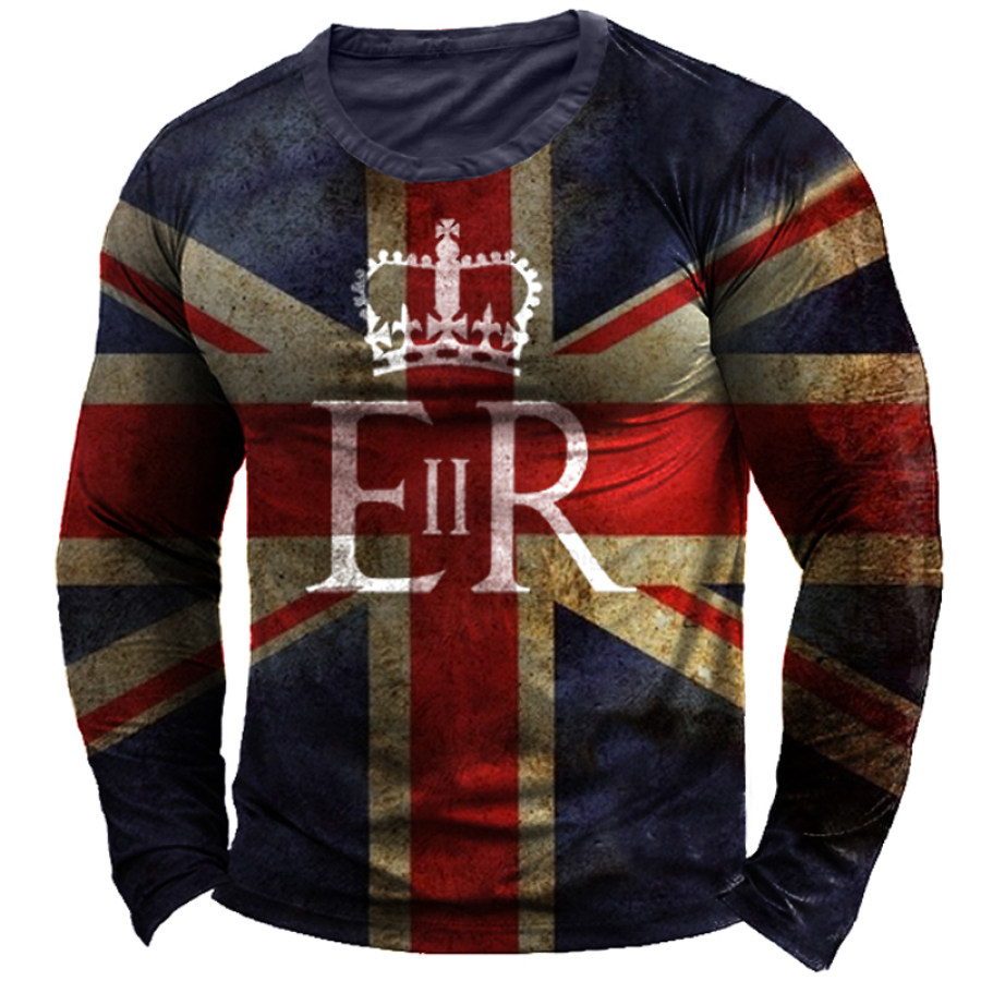 In Peace Majesty The Queen Men's British Flag Commemorative T-Shirt