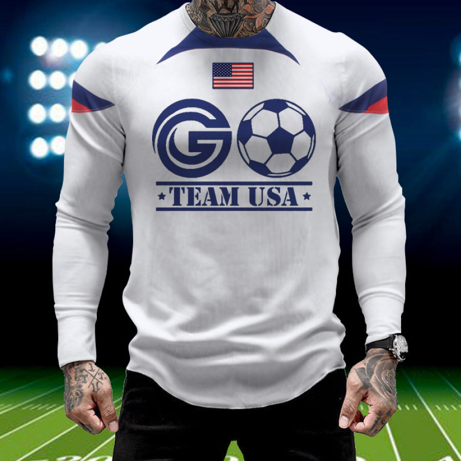 Go Team USA Men's World Cup USA Soccer Jersey Print Fan T-Shirt