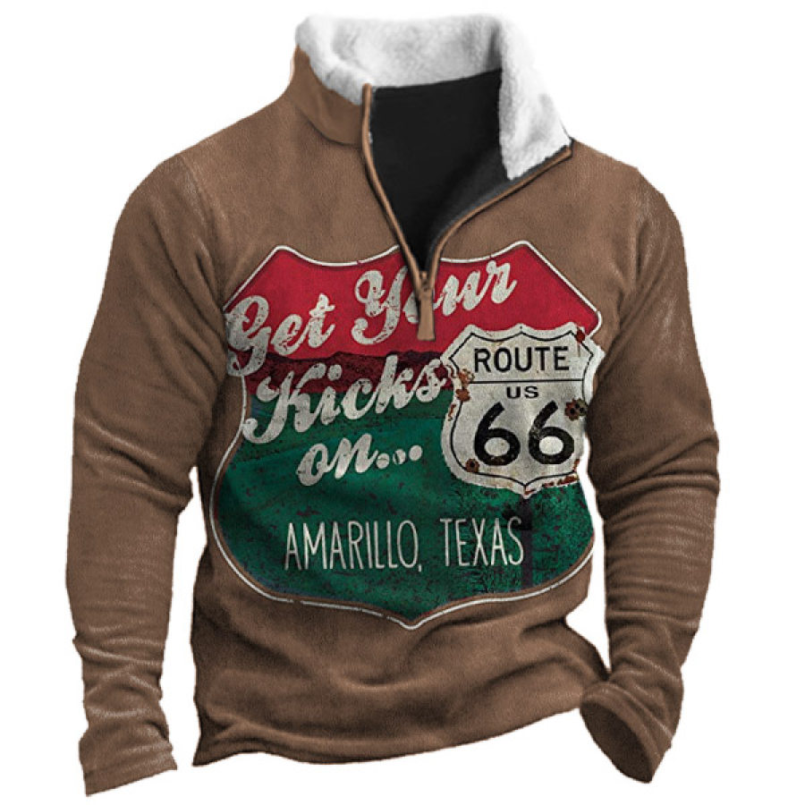 Men's Outdoor Get Your Kicks On Route 66 Quarter Zip Sweatshirt