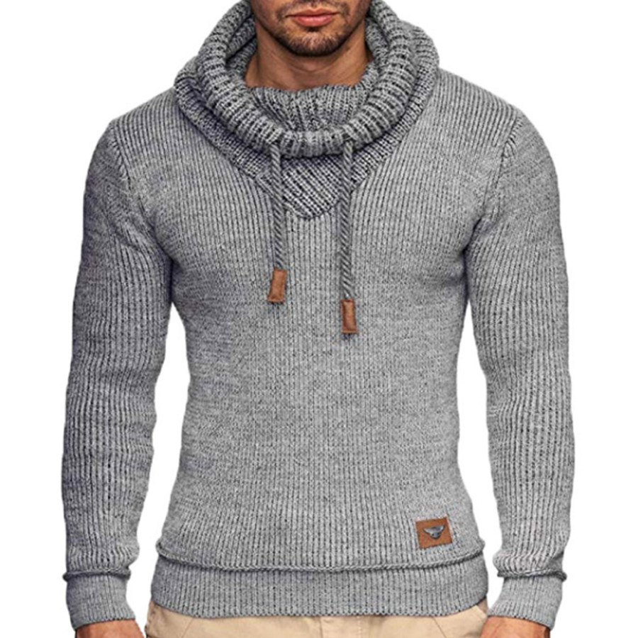 

Men's Retro Half Turtleneck Knitted Casual Sweater