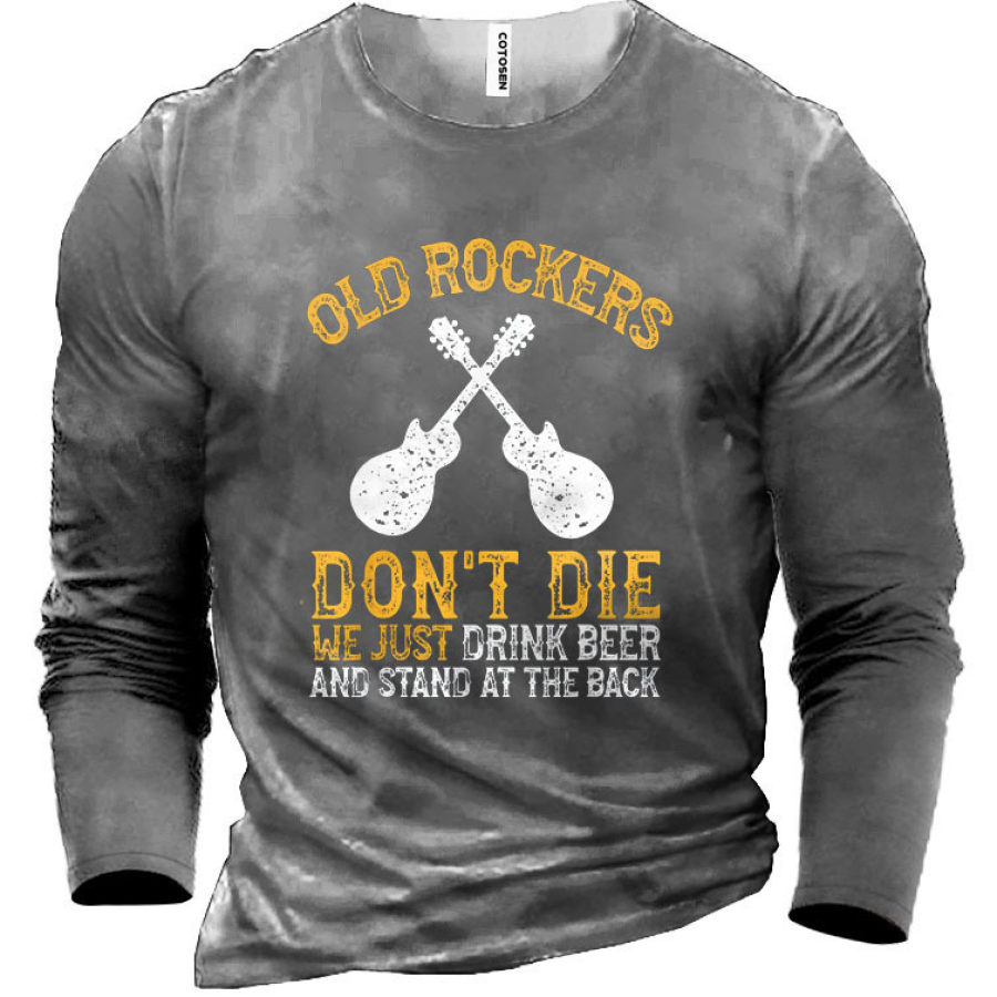 Men's Old Rockers Don't Die Cotton Long Sleeve T-Shirt 
Men's Old Rockers Don't Die Cotton Long Sleeve T-Shirt