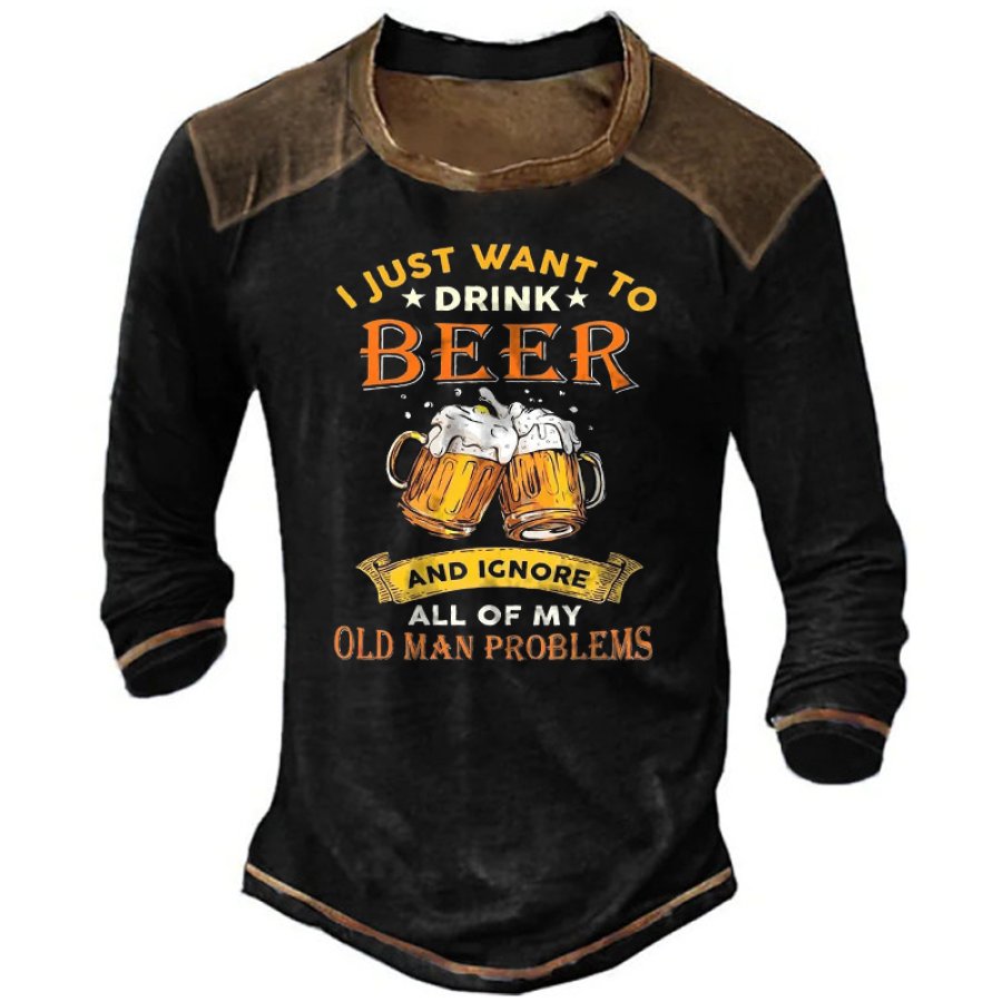 I Just Want To Drink Beer And Ignore All Of My Old Man Problem Men's Vintage Colorblock T-Shirt
I Just Want To Drink Beer And Ignore All Of My Old Man Problem Men's Vintage Colorblock T-Shirt