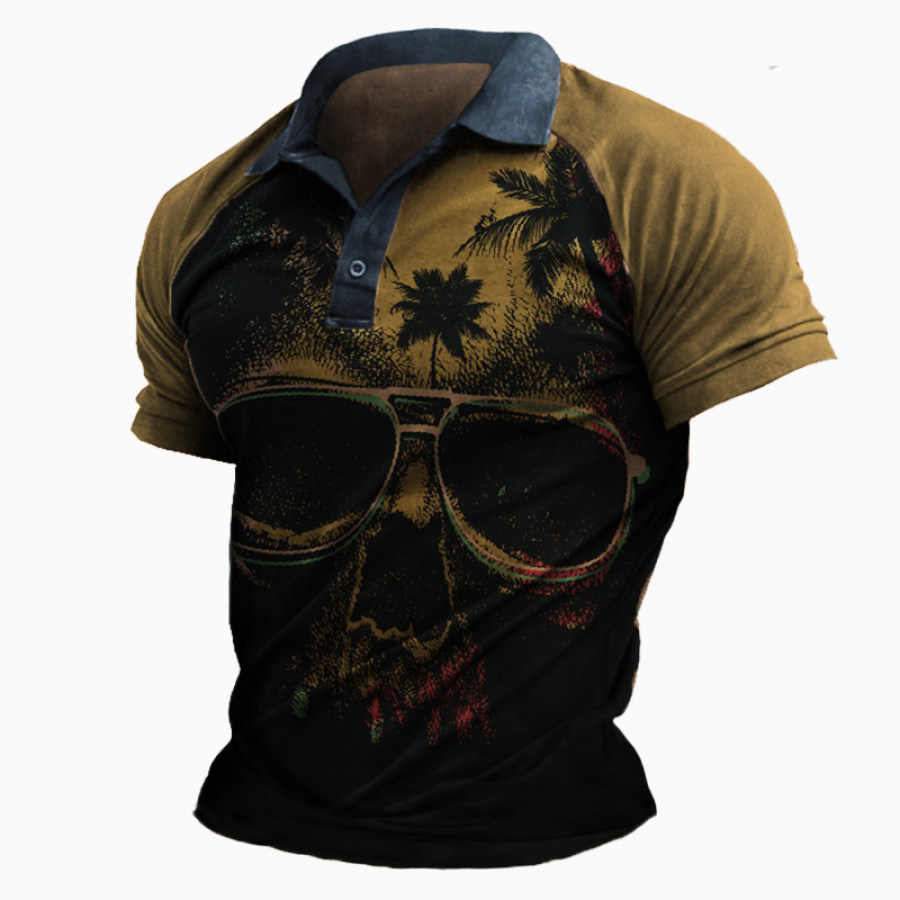 Men's Vintage Coconut Skull Print Polo Shirt
Men's Vintage Coconut Skull Print Polo Shirt