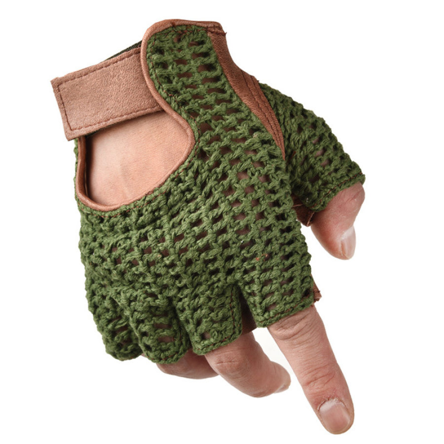 Real Soft Leather Mesh Net Fingerless Driving Weight Training Cycling Wheelchair Gloves
Real Soft Leather Mesh Net Fingerless Driving Weight Training Cycling Wheelchair Gloves