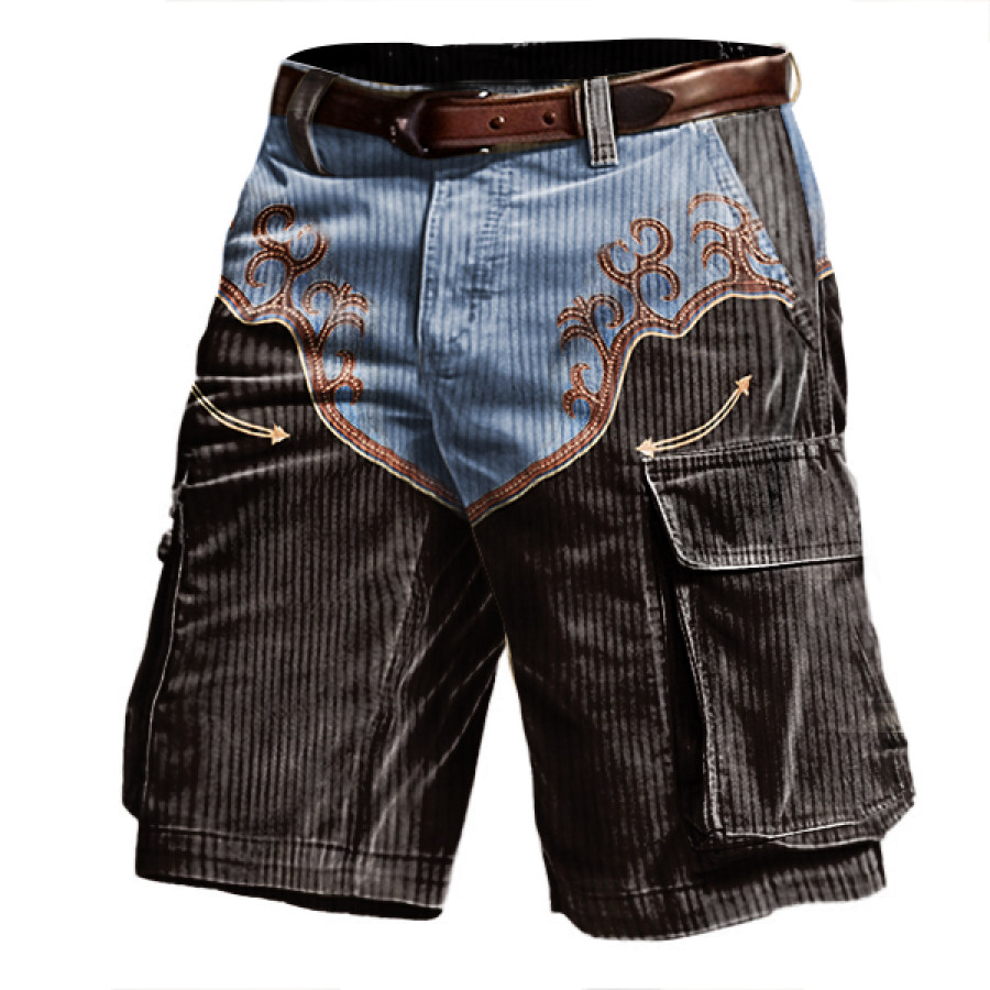 Men's Outdoor Corduroy Shorts Vintage Western Denim Graphic Print Panel Casual Shorts
Men's Outdoor Corduroy Shorts Vintage Western Denim Graphic Print Panel Casual Shorts