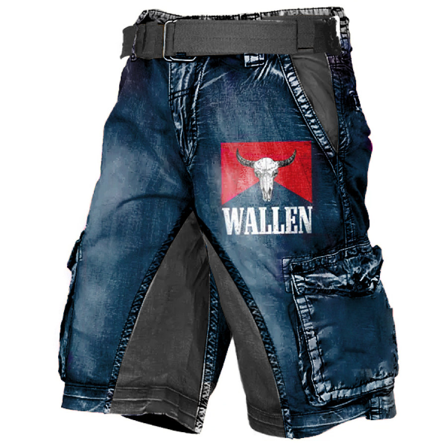 Men's Shorts Wash Print Wild West Denim Print Multi-Pocket Tactical Shorts Plus Size Vintage Blue
Men's Shorts Wash Print Wild West Denim Print Multi-Pocket Tactical Shorts Plus Size Vintage Blue