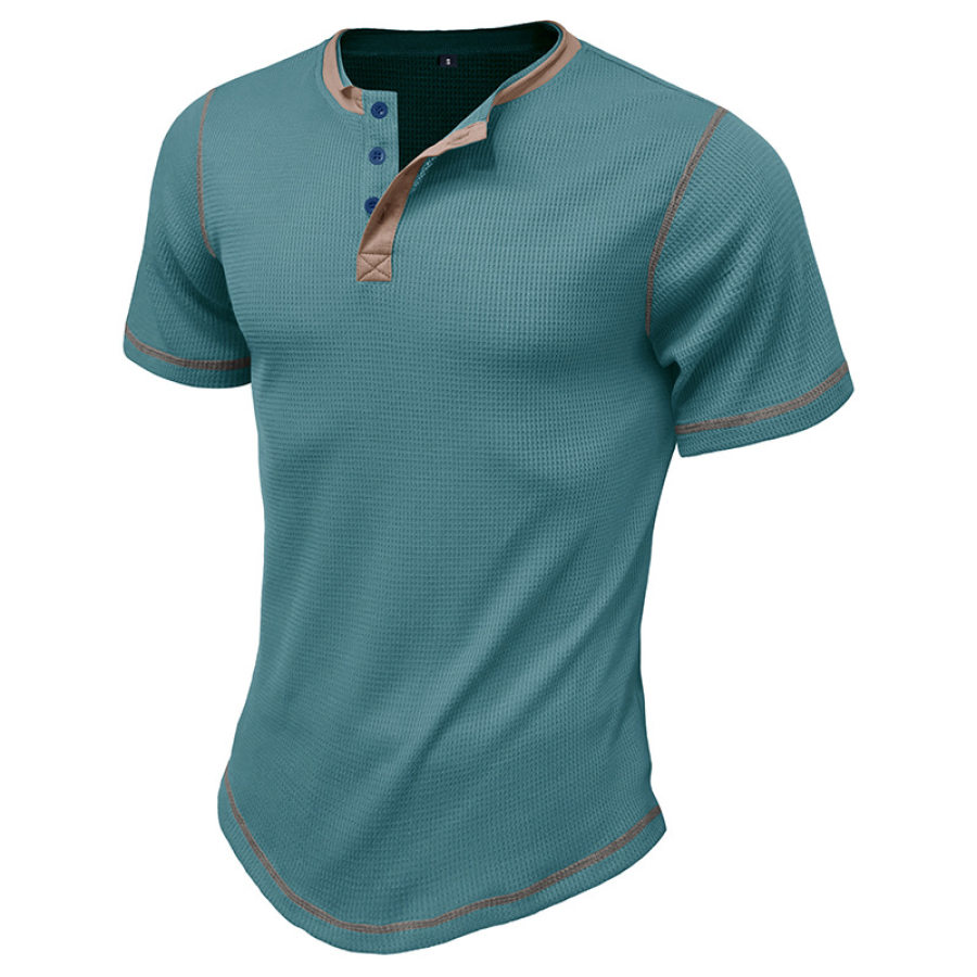 Men's Waffle T-Shirts Henley Collar Colorblock T-Shirts Breathable Casual T-Shirts Vintage T-Shirts
Men's Waffle T-Shirts Henley Collar Colorblock T-Shirts Breathable Casual T-Shirts Vintage T-Shirts